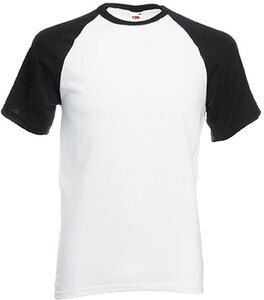 Fruit of the Loom SC61026 - Baseball T-Shirt Weiß / Schwarz