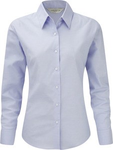 Russell Collection RU932F - Ladies` Oxford Bluse LA Oxford Blue