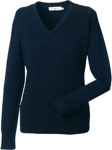 Russell Collection RU710F - Damen V-Neck Strick Pullover French Navy
