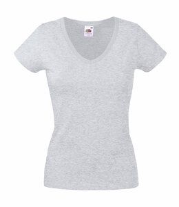 Fruit of the Loom 61-398-0 - Damen Valueweight V-Ausschnitt T-Shirt Heather Grey