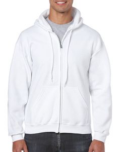 Gildan 18600 - Kapuzensweatshirt mit Reißverschluss Herren Weiß