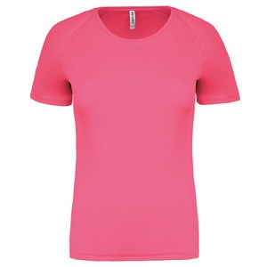 Proact PA439 - Damen Basic Sport Funktionsshirt Kurzarm Fluorescent Pink