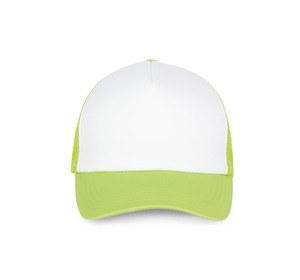 K-up KP111 - Trucker Netzkappe 5-Panel White / Lime