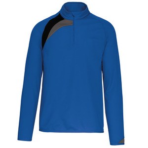 Proact PA328 - Herren Trainingssweatshirt mit 1/4 Reißverschlusskragen Sporty Royal Blue / Black / Storm Grey