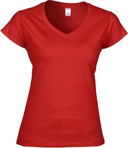 Gildan GI64V00L - Softstyle® V-Ausschnitt T-Shirt Damen Rot