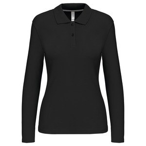 Kariban K244 - Damen Langarm Pique Poloshirt Black/Black