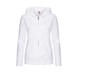 Fruit of the Loom SC62118 - Damen Hoodie Sweatshirt Jacke Weiß