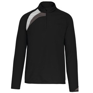 Proact PA328 - Herren Trainingssweatshirt mit 1/4 Reißverschlusskragen Black / White / Storm Grey