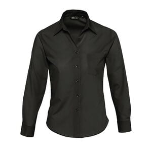 SOL'S 16060 - Damen Popeline Bluse Langarm Executive Schwarz