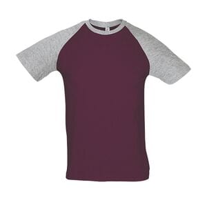 SOL'S 11190 - Herren Raglan T-Shirt Funky Gris chiné / Bordeaux