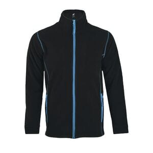 SOL'S 00586 - Herren Fleece Jacke Nova Schwarz / Aqua