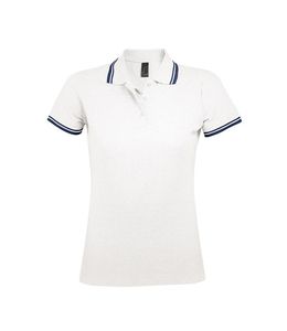 SOL'S 00578 - Damen Poloshirt Kurzarm Pasadena Blanc / Marine
