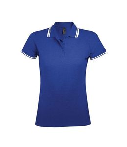 SOL'S 00578 - Damen Poloshirt Kurzarm Pasadena Royal / Blanc