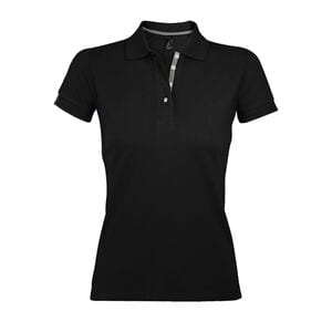 SOL'S 00575 - Damen Poloshirt Kurzarm Portland Schwarz