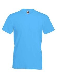 Fruit of the Loom SS034 - Valueweight V-Shirt Azure Blue