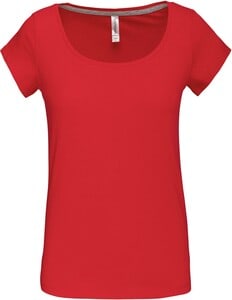 Kariban K384 - Damen-Kurzarm-T-Shirt mit U-Boot-Ausschnitt Rot