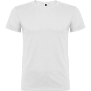 Roly CA6554 - BEAGLE Kurzarm-T-Shirt mit doppeltem Rundhalsausschnitt mit Elastan Weiß