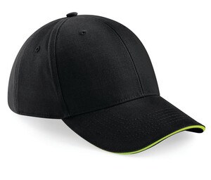 Beechfield BF020 - 6-Panel Sportkappe Black/Lime