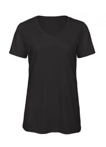 B&C BC058 - Damen-Tri-Blend V-Ausck T-Shirt Schwarz