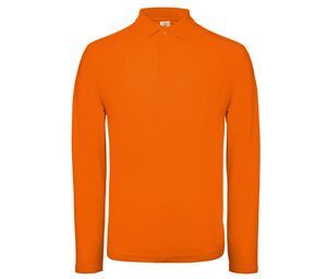 B&C ID1LS - Langarm Herren Poloshirt aus 100% Baumwolle Orange