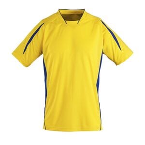 SOL'S 01639 - Fein Gearbeitetes Kurzarm Shirt FÜr Kinder Maracana Lemon/Royal Blue