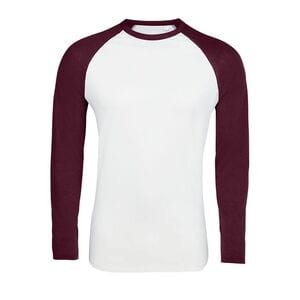 SOL'S 02942 - Herren Raglan T Shirt Langarm Funky Lsl White/Burgundy