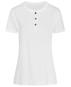 Stedman STE9530 - Rundhals-T-Shirt mit Knöpfen für Damen Sharon  Weiß
