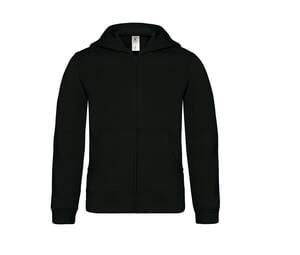 B&C BC504 - Kinder Kapuzensweatshirt mit Reißverschluss  Black