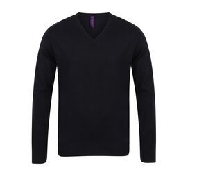 Henbury HY720 - Herren-Pullover mit V-Ausschnitt Black