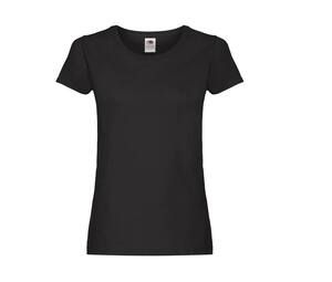 Fruit of the Loom SC1422 - Frauen rundes Nacken-T-Shirt Black