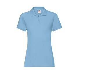 Fruit of the Loom SC386 - Damen Baumwollpoloshirt Sky Blue