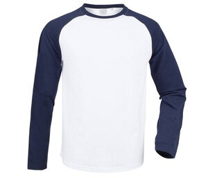 SF Men SF271 - Langarm-Baseball-T-Shirt White/ Oxford Navy