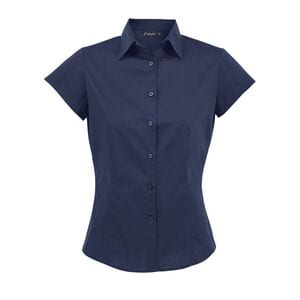 SOL'S 17020 - Damen Stretch Bluse Kurzarm Excess Dark Blue