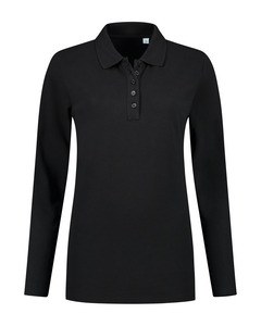 LEMON & SODA LEM3574 - Langarm-Poloshirt Damen Schwarz