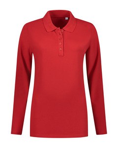 LEMON & SODA LEM3574 - Langarm-Poloshirt Damen Rot