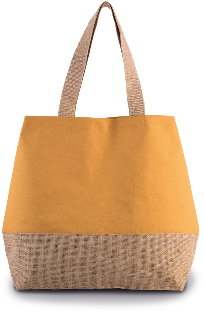 Kimood KI0235 - Baumwolltuch-Jute-Shoppingtasche