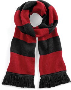 Beechfield B479 - Streifenschal Stadium Black / Classic Red