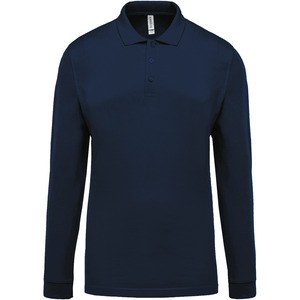 Kariban K256 - Herren Langarm-Polohemd. Baumwollpiqué Navy