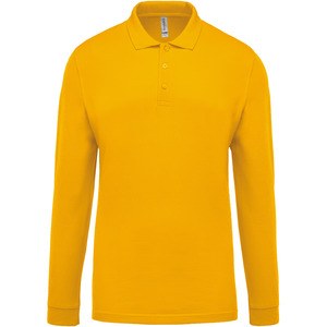 Kariban K256 - Herren Langarm-Polohemd. Baumwollpiqué Yellow