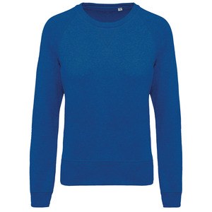Kariban K481 - Damen Sweatshirt BIO-BAUMWOLLE Rundhalsausschnitt Raglanärmel Ocean Blue Heather