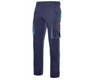 VELILLA V3024S - Zweifarbige Stretchhose mit mehreren Taschen Navy/Sky Blue