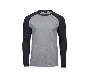 Tee Jays TJ5072 - Langarm Baseball-T-Shirt Heather/Black