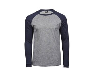 Tee Jays TJ5072 - Langarm Baseball-T-Shirt Heather/Navy