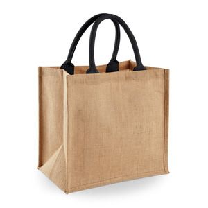 Westford mill WM413 - Canvas Jute-Tasche Natural / Black