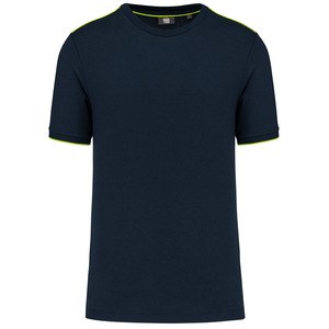 WK. Designed To Work WK3020 - Kurzarm-T-Shirt DayToDay Navy/Fluorescent Yellow