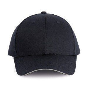 WK. Designed To Work WKP145 - 6-Panel-Cap mit Kontrast-Sandwichschirm Oeko-Tex Navy / Silver