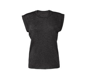 Bella+Canvas BE8804 - Damen T-Shirt mit gerollten Ärmeln Dark Grey Heather