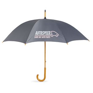 GiftRetail KC5132 - Regenschirm mit Holzgriff Grau