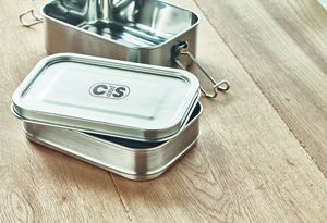 GiftRetail MO6212 - DOUBLE CHAN Lunchbox aus Edelstahl matt silver