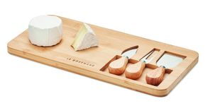 GiftRetail MO6414 - GLENAVY Set de tábua de queijo de bambu Wood